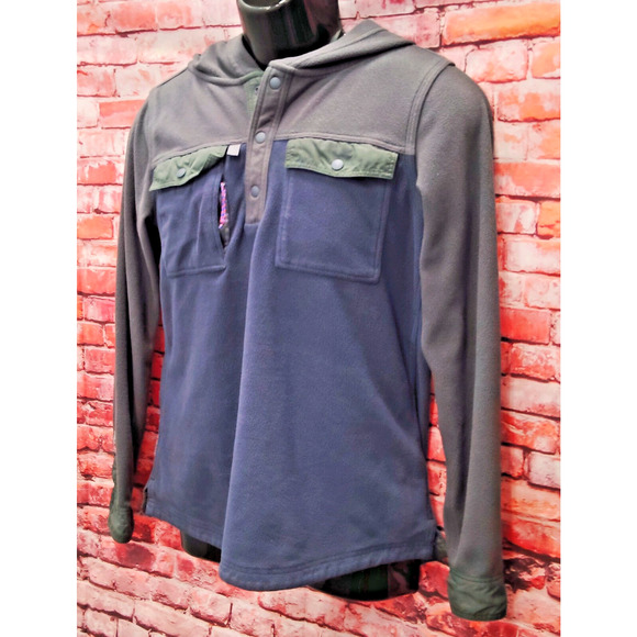 Patagonia Snap-T Hoodie Mens Small Blue Colorblock - Picture 5 of 7